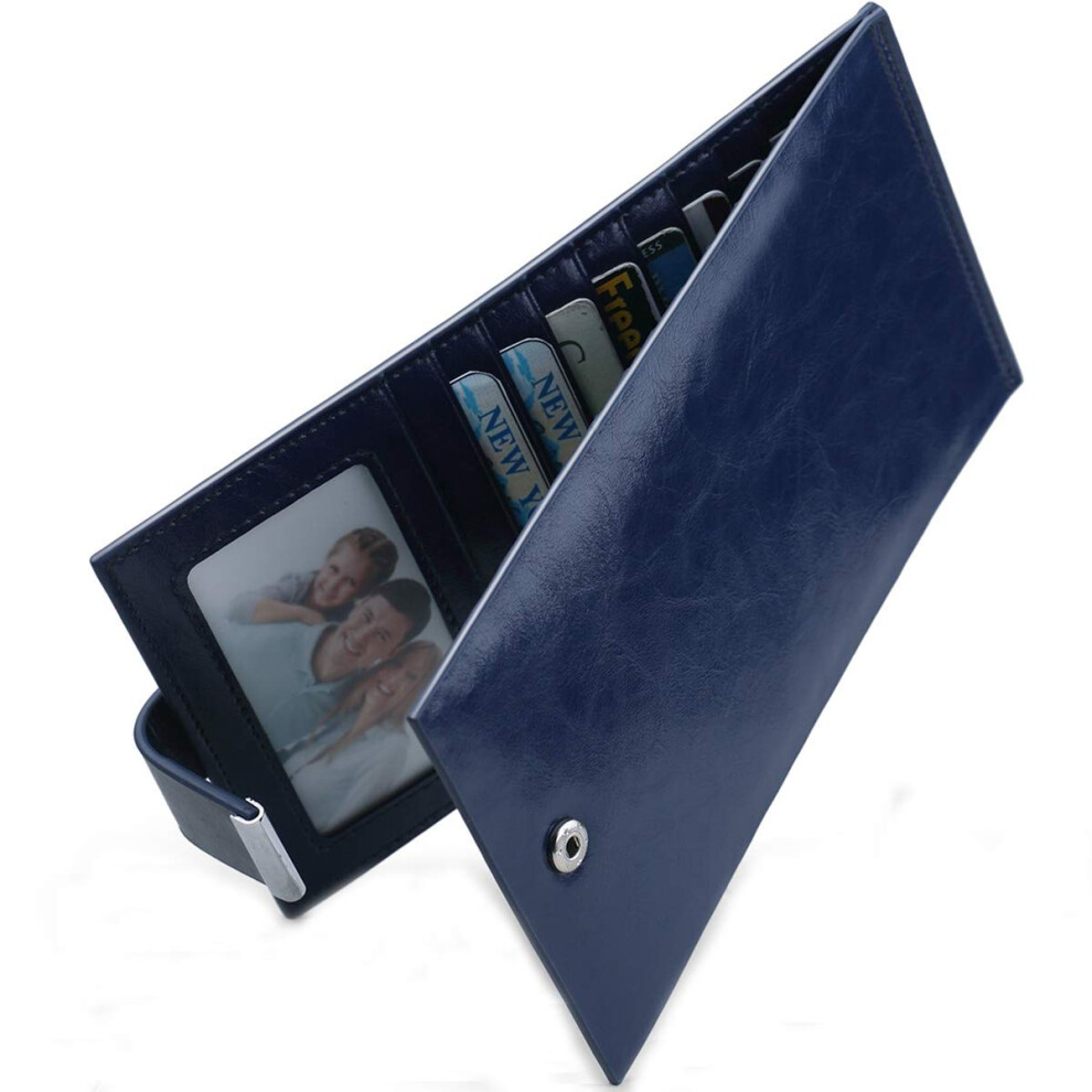 Huztencor Womens Walllet RFID Blocking Bifold Multi Card Case Wallet Credit Card Holder for Men Slim Long Bi-fold Business Card Case Clutch Walle