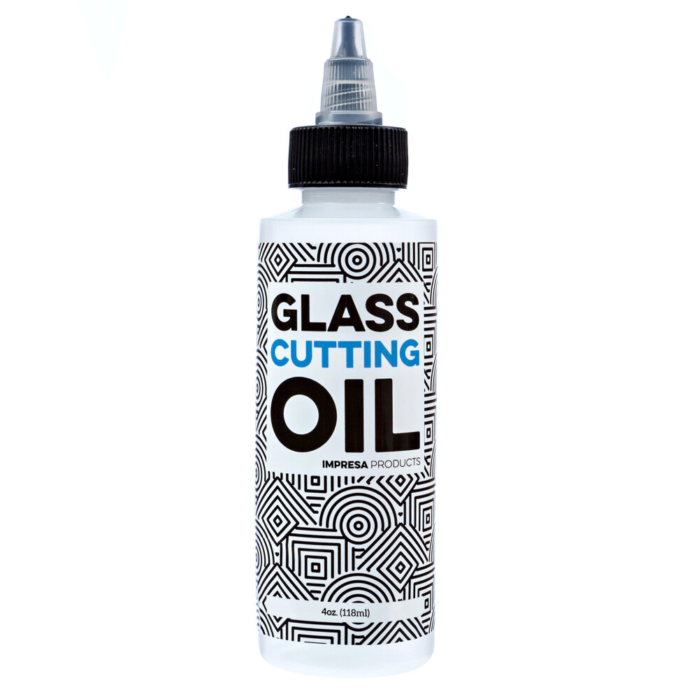 Impresa Custom-Formulated Glass Cutting Oil With Precision Application Top - 4 Oz - Great For Stained Glass Bottles Tiles And Mirrors - Bottle 850523008430