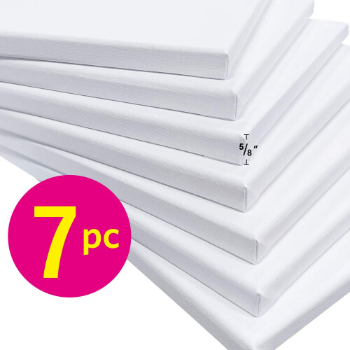 Phoenix Lona esticada PHOENIX para pintura 11 x 14 polegadas / 7 pacotes econmicos 8 onas com primer triplo perfil de 5/8 polegadas 100% algodo branco 1