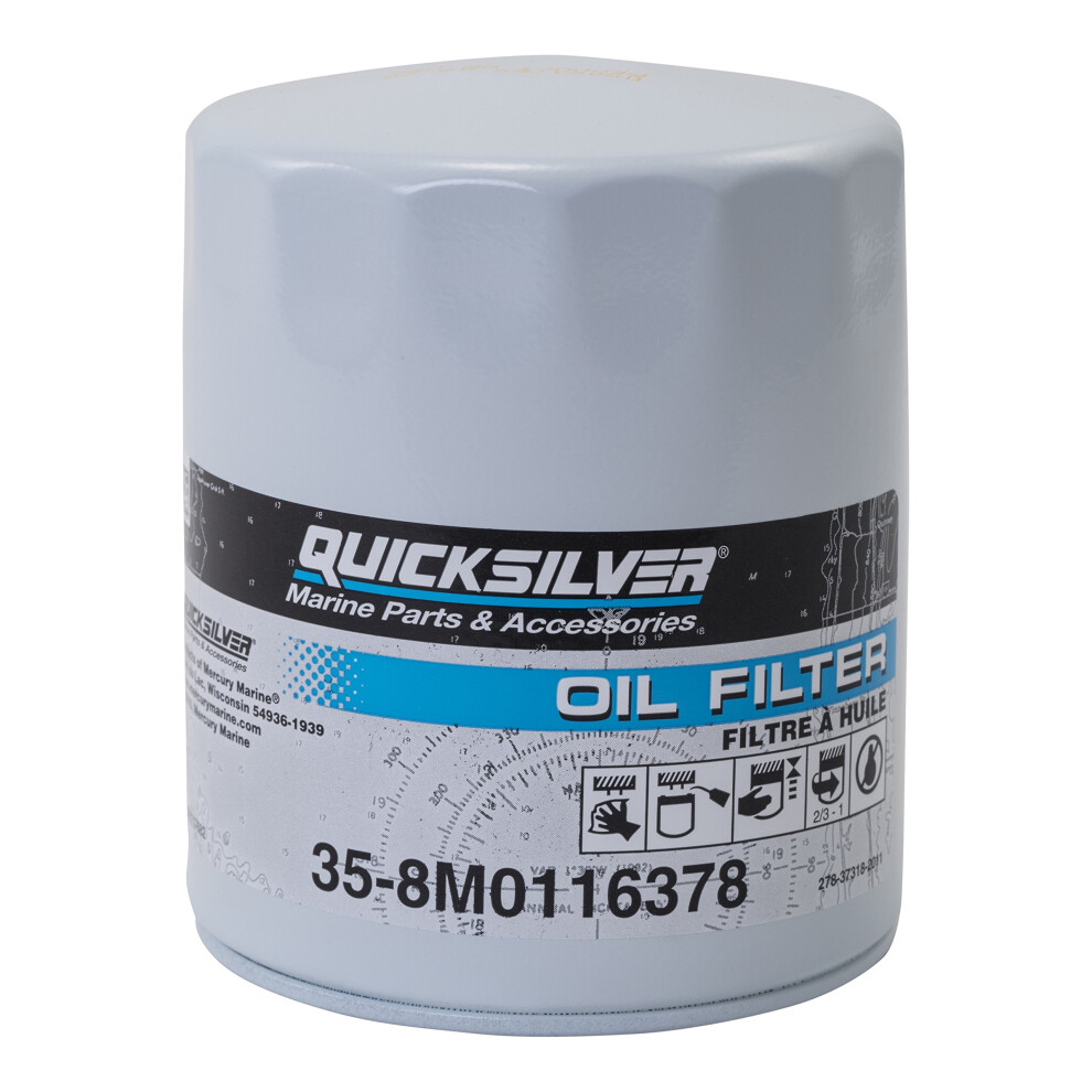 Quicksilver 8M0116378 Oil Filter For Mercruiser Sterndrive And Inboard Engines By Ford Motor Company 745061965492