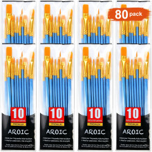 Conjunto de pincis de pintura, escovas de cabelo de nylon para pintura em aquarela de leo acrlico, kits de pintura profissional (8 pacotes de