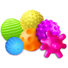 ROHSCE Baby Textured Multi Ball Set 6pcs Colorful & Bright Child Touch Hand Ball Toy Infant Sensory Balls Massage Soft Ball 6-12 Months Baby Le