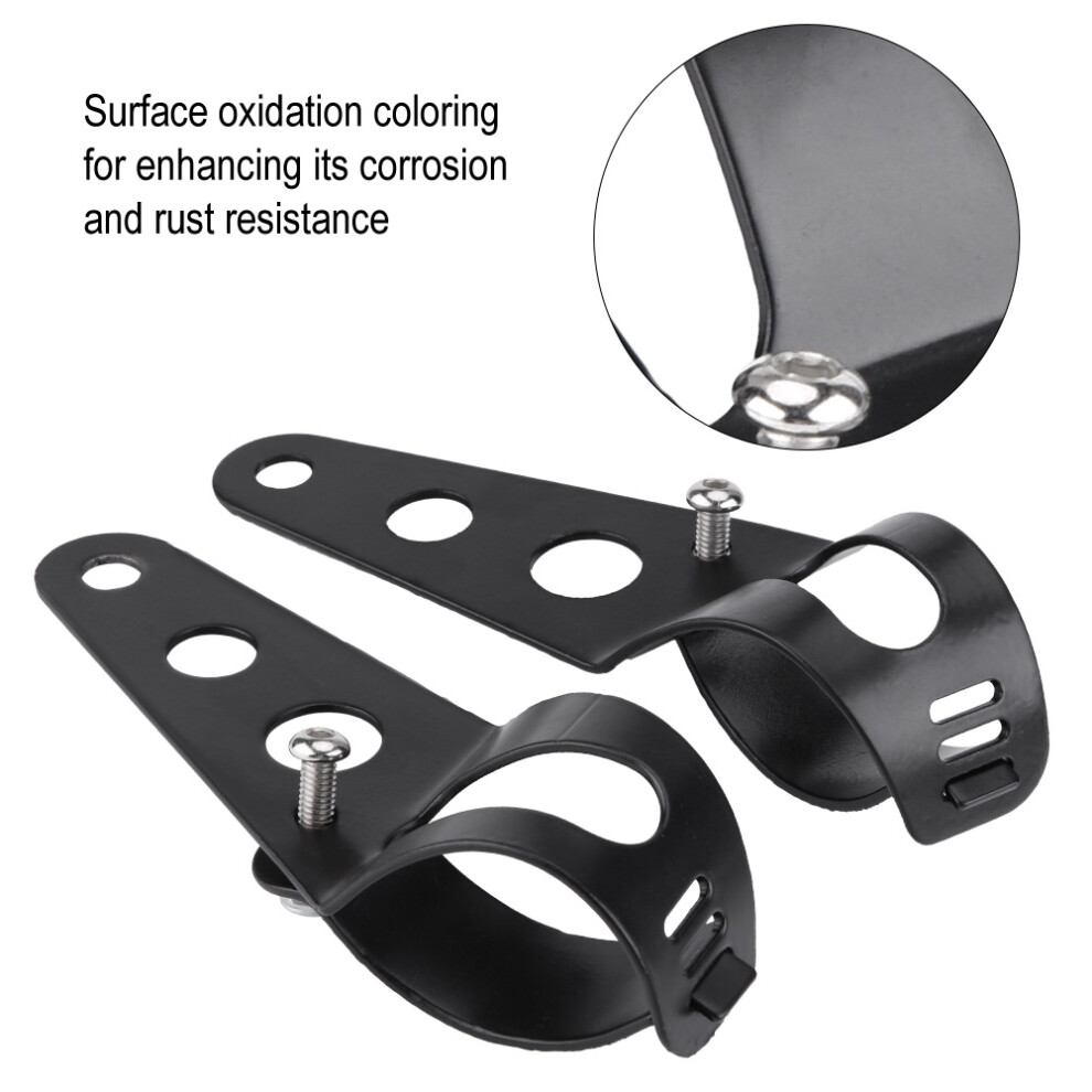 1 Pair Iron Motorcycle Headlight Bracket Universal Mount Stand Support (Black) Black 4181324578225