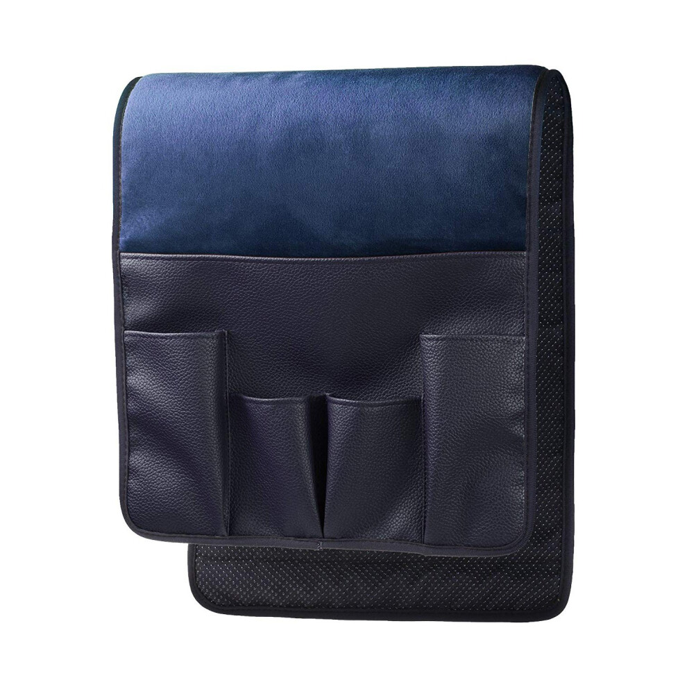 Wanty Velvet Sofa Couch Chair Armrest Soft Caddy Organizer Holder for Remote Control  Cell Phone  Book  Pencil (Blue)-image-OPC-PHWTDM5-NEW