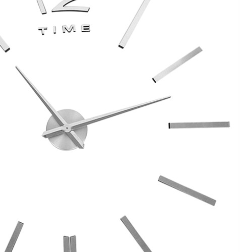 3D Mirror Luxury Modern DIY Large Wall Clock Surface Sticker Room Art Home Office Decor Silver 2