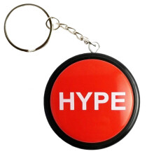 HYPE2GO: Keychain Hype -knop | Hip Hop Air Horn Sound Effect -knop (Batterijen inbegrepen) Terug naar school Office Desk Sales Marketing Gag Gift