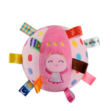 Baby zacht pluche zintuiglijk speelgoed - Ingebouwde belballen - Educatieve gevulde rammelaar voor babycomfort - Kleurrijke tags - Leuke hoek