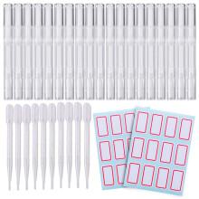 20 PCS Cuticle Oil Pens Transparent Twist Pens Cosmetic Container Empty Cuticle Nail Oil Pen With Brush Tip Lip Gloss Twist Pens Refillable Eyela