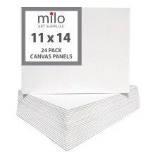 milo painis de lona para pintura | 11x14 polegadas | 24 pacotes de painis de tela plana preparados e prontos para pintar suprimentos de arte pa