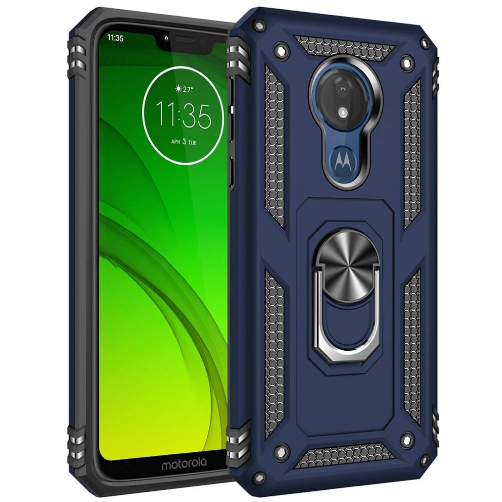 Military Grade Drop Impact For Motorola Moto G7 Power Case Moto G7 Supra Case 360 Metal Rotating Ring Kickstand Holder Magnetic Car Mount Armor S 745672401266