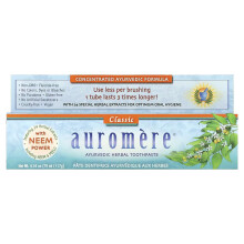 Auromere ayurvedic dentifricio classico liquirizia - con neem e peelu naturale non OGM fluoruro senza fluoruro senza crudelt vegana - dura 3 volte p
