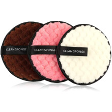 Vtrem 3 farver Makeup Remover Pads: Genanvendelige runder Blde ansigtsrengring Puffs Hndklder Dobbelt-sidet vaskbar makeup Fjernelse af klud