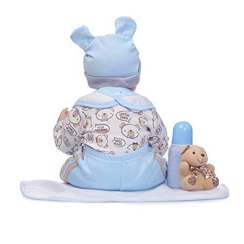 Roupas de boneca reborn menino, 5 peas para boneca reborn de 17 a 18 polegadas, conjunto de roupa azul para menino 2