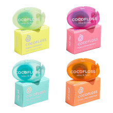 Cocofloss v?vet tandtr?d rejsepr?ver Tandl?gedesignet mundpleje med kokosolie vokset vegansk b?rnevenligt 4 minis i mynte kokosappelsin jordb?r (