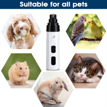 Pet Nail Grinder, Quiet Electric Nail Clipper with USB Rechargeable for Small Medium Dogs Cats