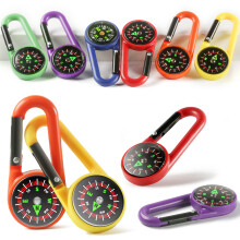 PROLOSO Carabiner Compasses for Kids Toy Compass Belt Clips School Prizes Party Favors 24 Pack