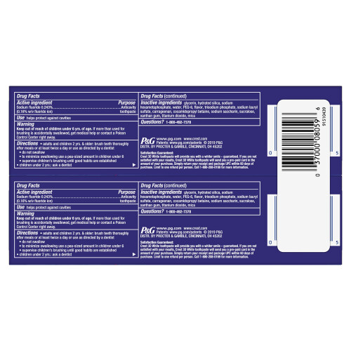 Crest Crest 3D Whitening Toothpaste Glamorous White 4,1 oz frpackning om 2 1