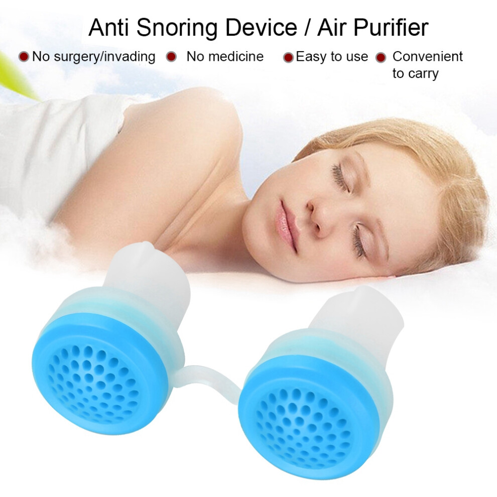Upgrated Anti snore Nose Purifier Snoring Aid Stopper Device Nose Vents Air Filter Blue