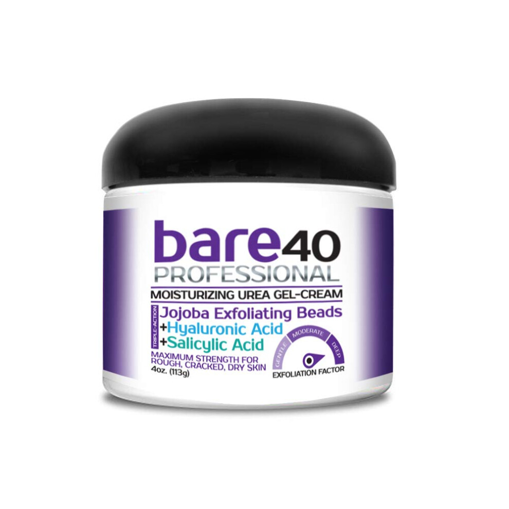 Scientific Solutions Bare 40 Pro 40% Urea Gel W/ 2% Salicylic Acid And Hyaluronic Acid Tea Tree Oil Aloe Vera Extract Jojoba Beads 4Oz Jar Works On Corns Callu