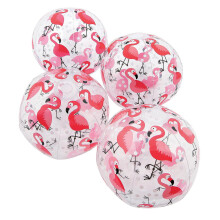 Fun Express Flamingo Print Bolas de praia - Bolas de brinquedo vibrantes coloridas Design de flamingo tropical para festas na piscina - Dias de p