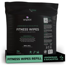 Toallitas Wipex para Gimnasio - 700 Toallitas Naturales de 8"x12" para Limpieza de Equipos