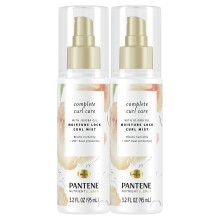 Pantene Heat Protectant Spray with Jojoba Oil for Curly Hair  Nutrient Blends Moisture Lock Curl Mist  Sulfate Free  3.2 fl oz Twin Pack
