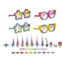 Trolls Dreamworks World Tour Tiny Dancers Rainbow Edition Pack avec 12 minuscules danseurs figures 4 Lunettes de soleil 10 petits anneaux 10 Barr