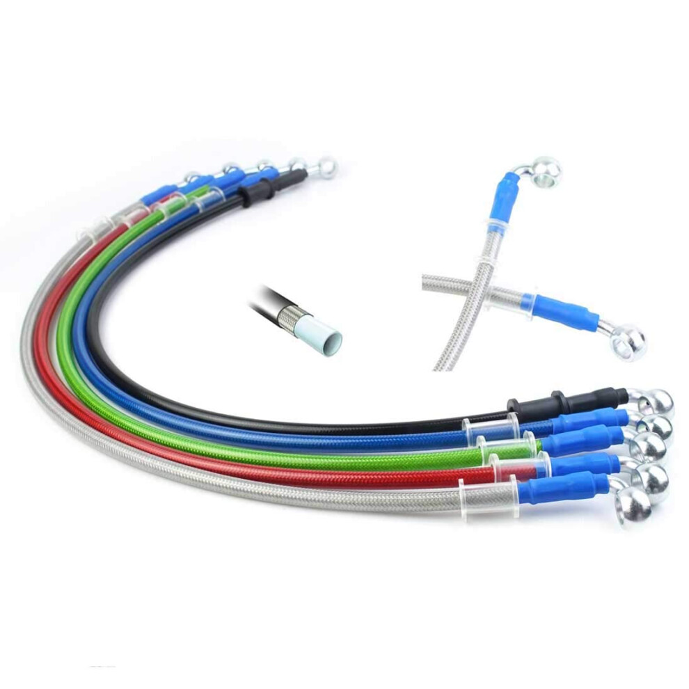 4002400 Mm AN3 1/8 Zoll 28 90 Grad M10 Motorrad-Hydraulikbremsleitung Lschlauch Rohrverschraubung Edelstahl Geflochten Fr Atv Motorrad Motocro-image