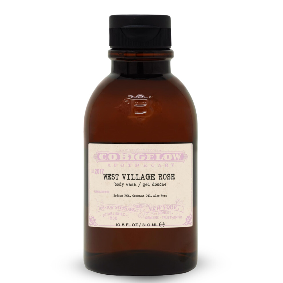 C. O. Bigelow C.o. Bigelow Iconic Collection West Village Rose Body Wash With Sodium Pca Coconut Oil Aloe Vera 10.5 Fl Oz