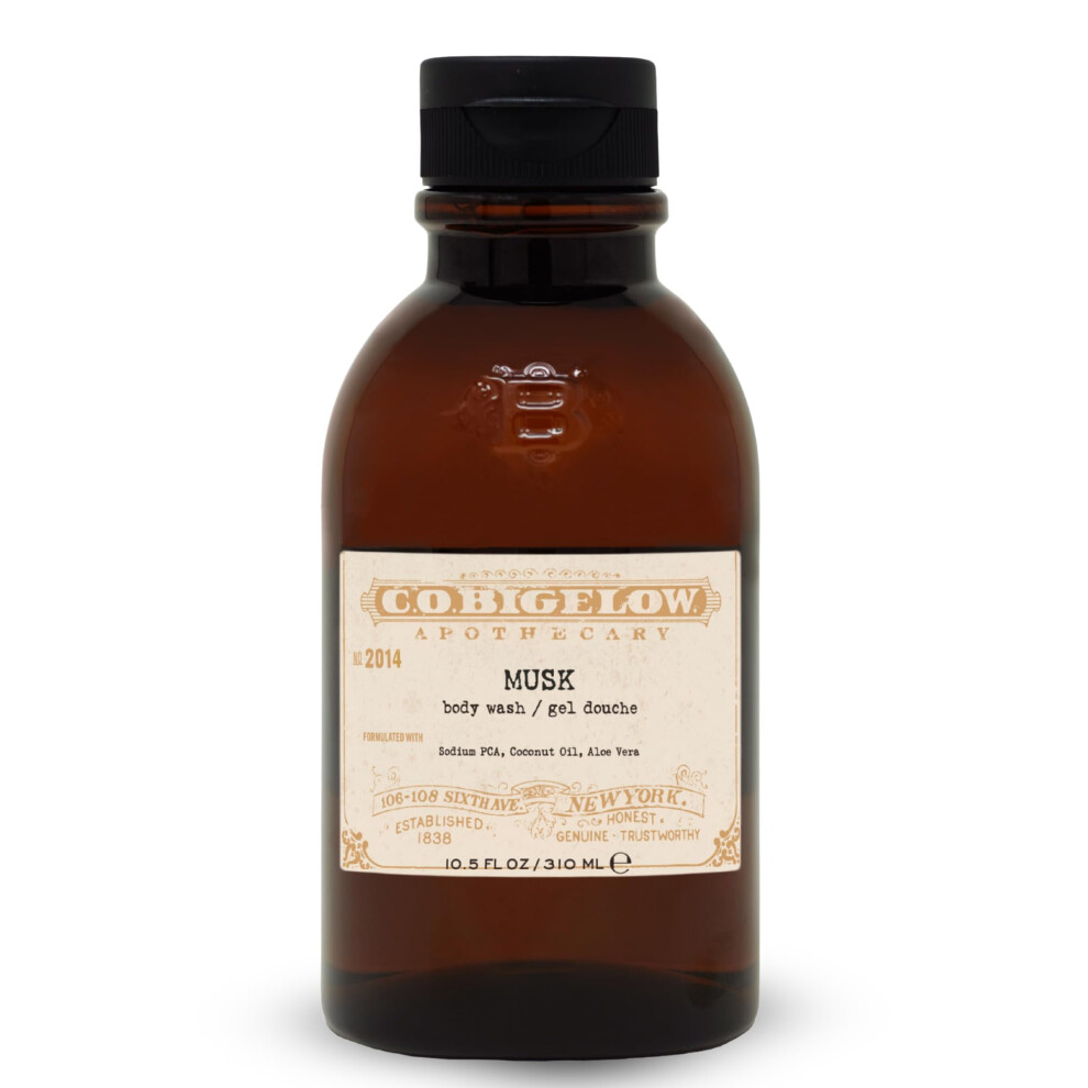 C. O. Bigelow C.o. Bigelow Iconic Collection Musk Body Wash With Sodium Pca Coconut Oil Aloe Vera 10.5 Fl Oz