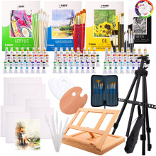 Kit de pintura grande J MARK Premium - conjunto completo de aquarela acrlica de luxo e pintura a leo