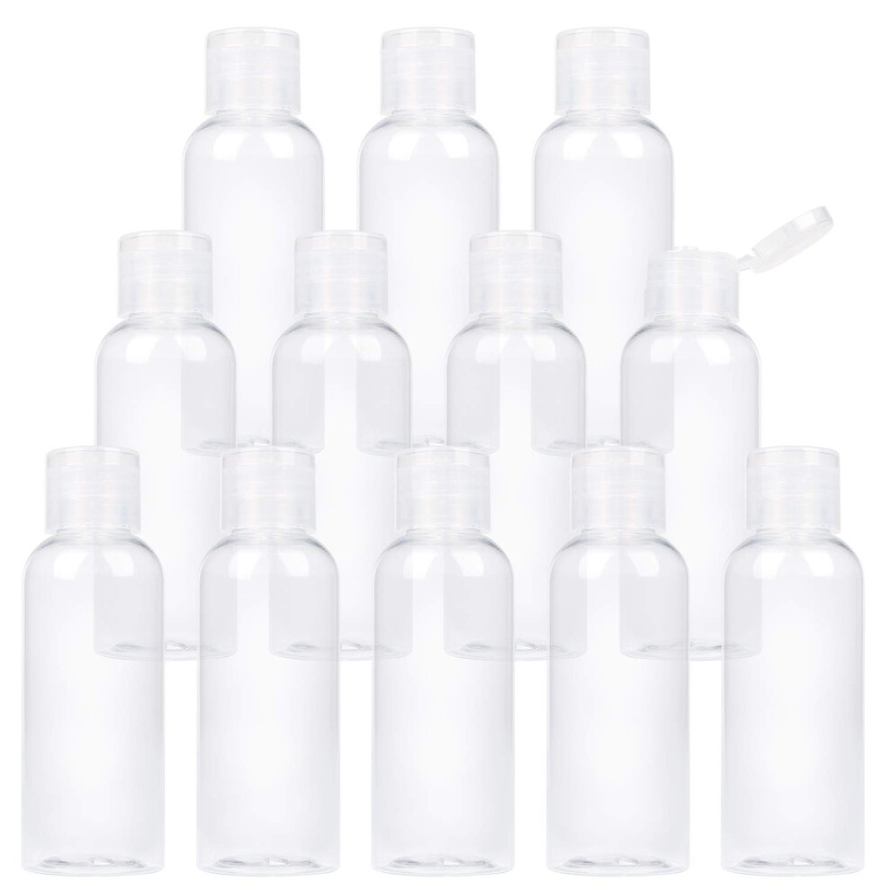 Trendbox 12Er-Pack Leere Plastikflaschen Mit Klappverschluss F R Shampoo, Lotionen, Fl Ssigseife, K Rperseife, Creme (2 Oz / 60 Ml)-image