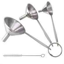 Funis de metal 3 em 1 para encher garrafas de ao inoxidvel Conjunto de funil de cozinha pequeno para transferncia de leos essenciais Fluido l