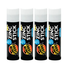 Sun Zapper Zinkoxid-Sonnenschutzstift SPF 50+ Wei  4er-Pack (je 0,42 Unzen)  wasserbestndiger mineralischer Sonnenschutz  hergestellt in Austral