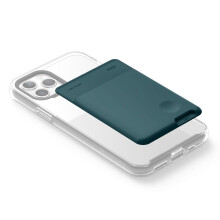 Elago Card Holder Phone Wallet - Ultra Slim  Secure  3M Adhesive  for iPhone  Galaxy & Most Smartphones [Dark Turquoise]