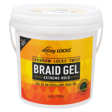 Allday Locks Braid Gel (seau) | Extreme Hold High Shine | Frizz et contrle des bords sans flocons | Huile de menthe poivre de th  th | Slick
