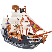 The Dreidel Company 10 Inch Pirate Boat Detailed Pirate Ship Adventure Playset Pirate Toy Pirate Party Favor Excellent for Children Ages 3+