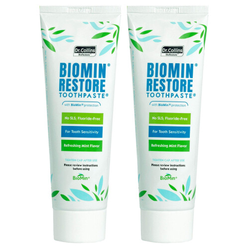 Dr. Collins BioMin Restore Toothpaste for Tooth Sensitivity  3.5oz (Pack of 2)