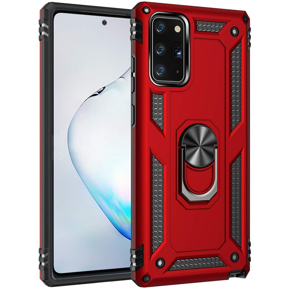 Military Grade Drop Impact For Samsung Galaxy Note 20 Case Note 20 5G Case 360 Metal Rotating Ring Kickstand Holder Armor Heavy Duty Shockproof C 745128635306