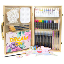 STMT DIY Designer Art Studio af Horizon Group USA-sttet indeholder 40+ kunstfremstillingsvarer. Vandfarver Oliepastel Penselmarkrer Spiralkunst