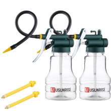 2 set Oljeburk Transparent Hgtrycksolja Smrjning Oljeburk Flaska Oljepistol med styv & flexibel pip tumpump Verktygsolja