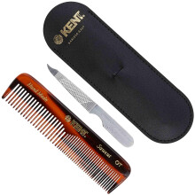 Conjunto de presente Kent NU19 com pente de bolso de dentes finos/dentes largos OT para bigode e barba para homens, mulheres e crianas. Conjunto