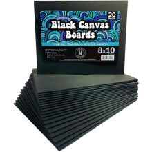 Schwarze Leinwandplatten zum Malen, 20er-Pack, 20,3 x 25,4 cm, Gesso-grundierte Platten fr l, Acryl und Aquarell, leere Kunstleinwand fr Knst