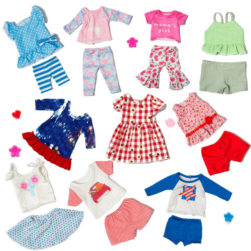 Conjuntos de roupas e acessrios para bonecas americanas de 23 peas para bonecas americanas de 18 polegadas - incluindo 10 conjuntos completos d 1