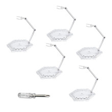 POMER Action Figure Stand 5 Pcs Transparent Assembly Action Figure Display Holder Base Model Support Stand Compatible with 6"""" HG/RG/SD Gundam 1