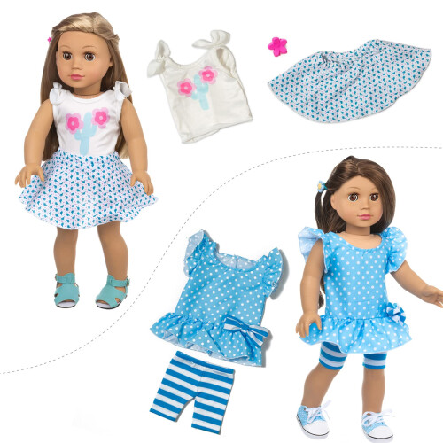Conjuntos de roupas e acessrios para bonecas americanas de 23 peas para bonecas americanas de 18 polegadas - incluindo 10 conjuntos completos d 2