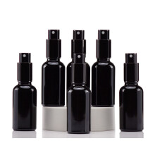 YIZHAO Sprhflaschen aus schwarzem Glas, 28 ml, mit kleinem feinen Sprhnebel, Metallkappe, nachfllbar, fr therische le, Reisen, Reinigung, Parf