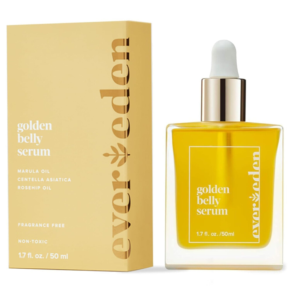 Evereden Golden Belly Serum 1.7 fl oz. | Clean & Vegan Women's Belly Oil for Pregnancy and Postpartum | Clean Maternity Skincare | Non-Toxic Str