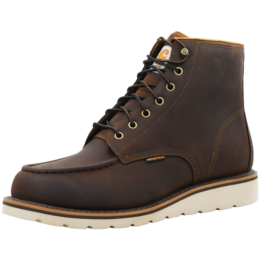 Carhartt Men's 6 Inch Waterproof Wedge Soft Toe Work Boot  Brown Oil Tanned  10.5 Wide