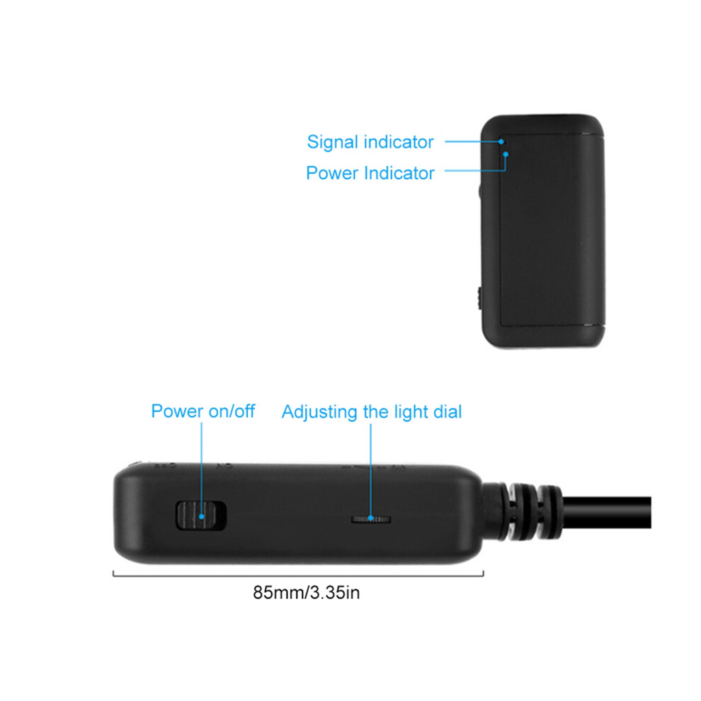 0.2In 5Mp Ip67 6 Leds Wifi Endoscope Borescope Inspection Camera For Ios / Android Smartphones Black 8451324582338